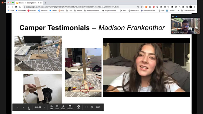 During the July 16th Closing Ceremony of Session 2, Madison Frankenthor mentions some of her favorite aspects of the camp as part her testimonial.